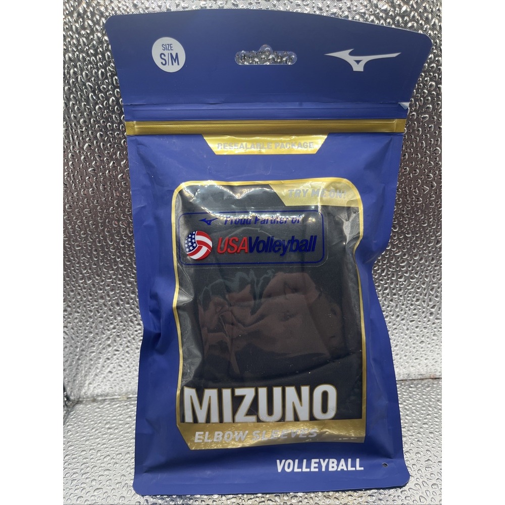 Mizuno Padded Elbow Sleeves - Black S/M Volleyball Protection MZO Elbow Sleeves